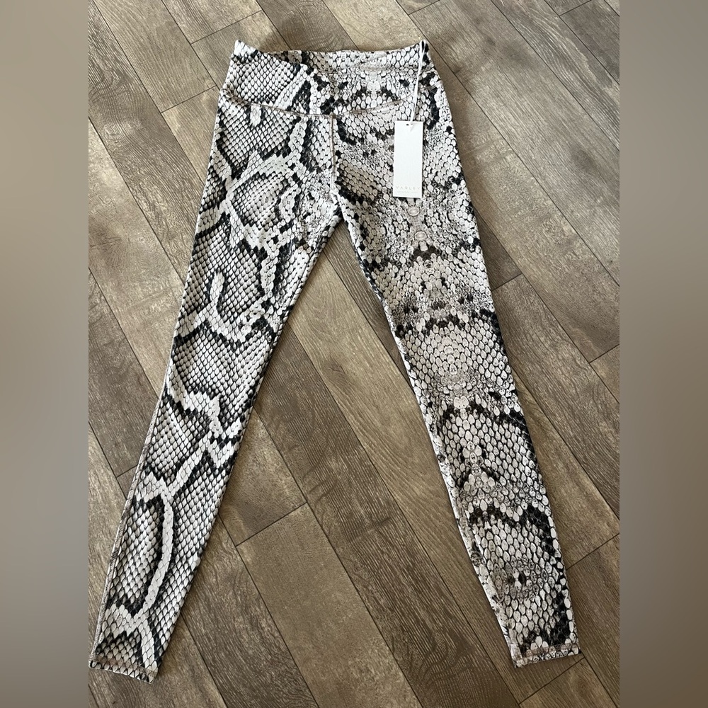 Varley Black and White Snake Print Leggings